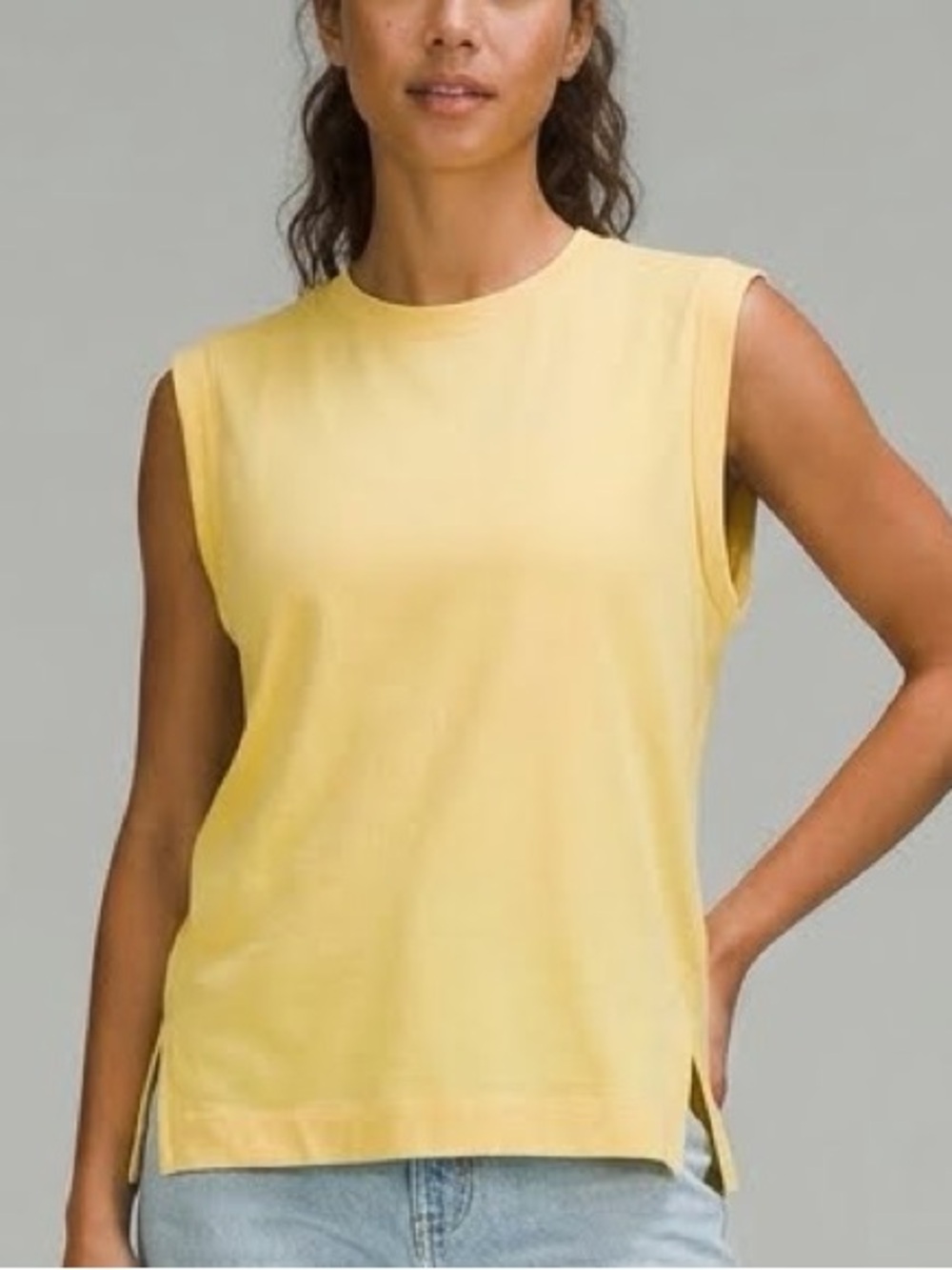 Women’s Calia Sleeveless Crewneck Tank Top - Yellow size medium